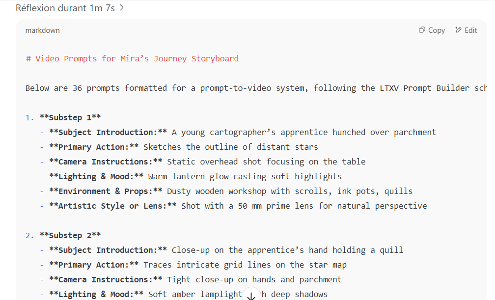 Partial screenshot of markdown file with substeps